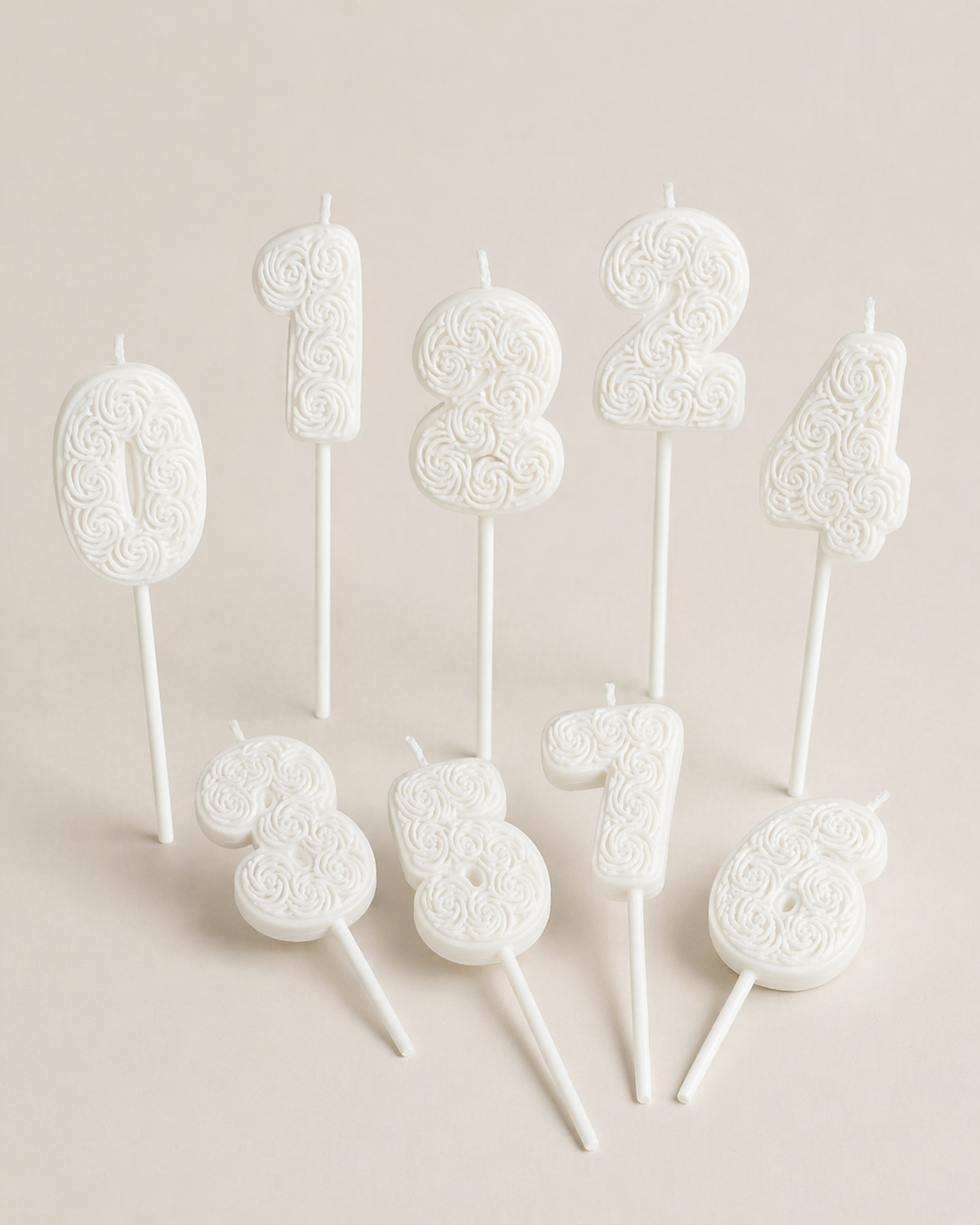 Velas de cumpleaños artesanales Eirèa de soja color blanco números 0-9