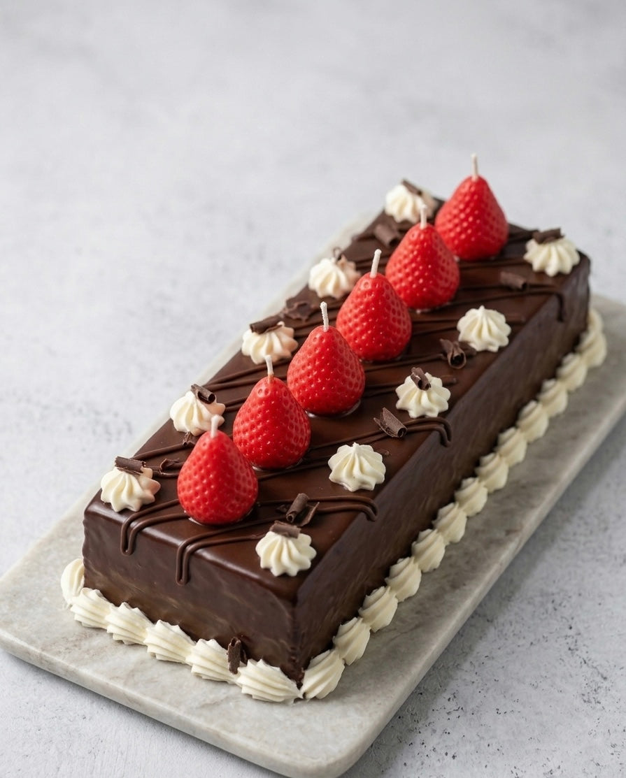 Velas decorativas freVelas decorativas fresa sobre tarta de chocolate Eirèa de sojasa tarta Eirèa de soja para decoración de pasteles