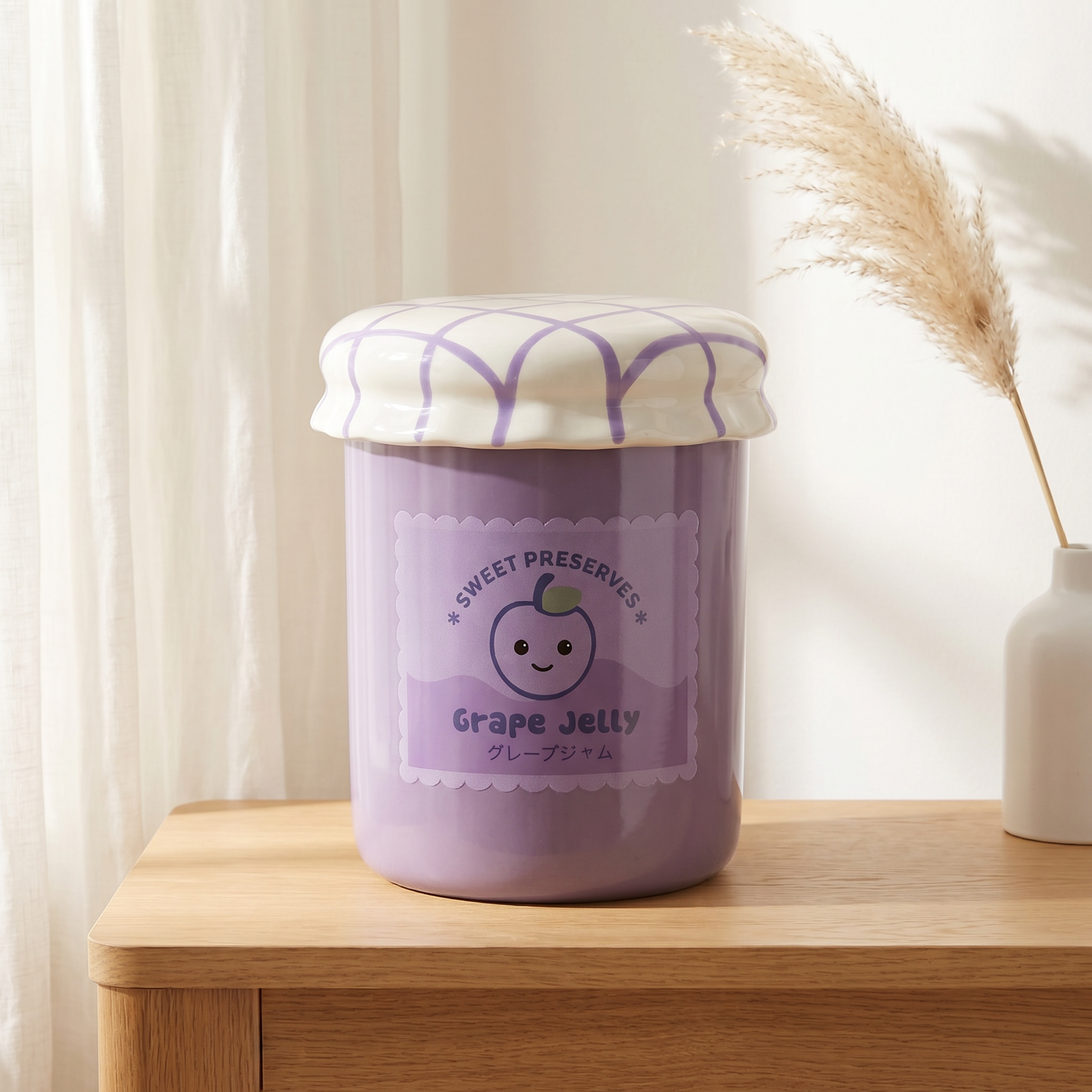 Quemador de aromas de ceramica con forma de tarro de mermelada de uva Grape Jelly