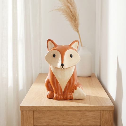 Quemador de cera de ceramica con forma de zorro animal